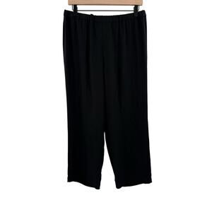 Eileen Fisher Pants Women’s Size Small 100% Silk Black Pull On Stretch Waist